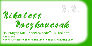 nikolett moczkovcsak business card